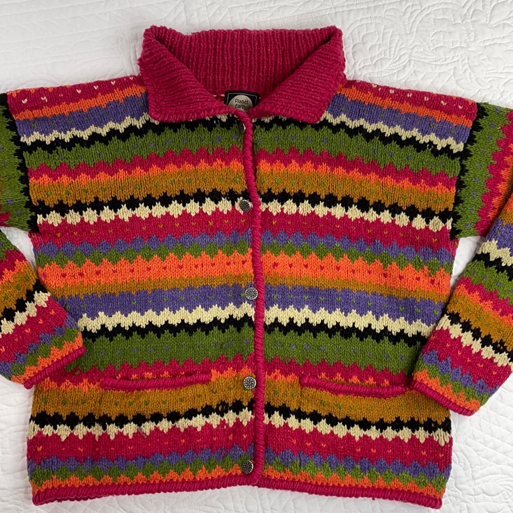 Vintage Colorful Knit Cardigan